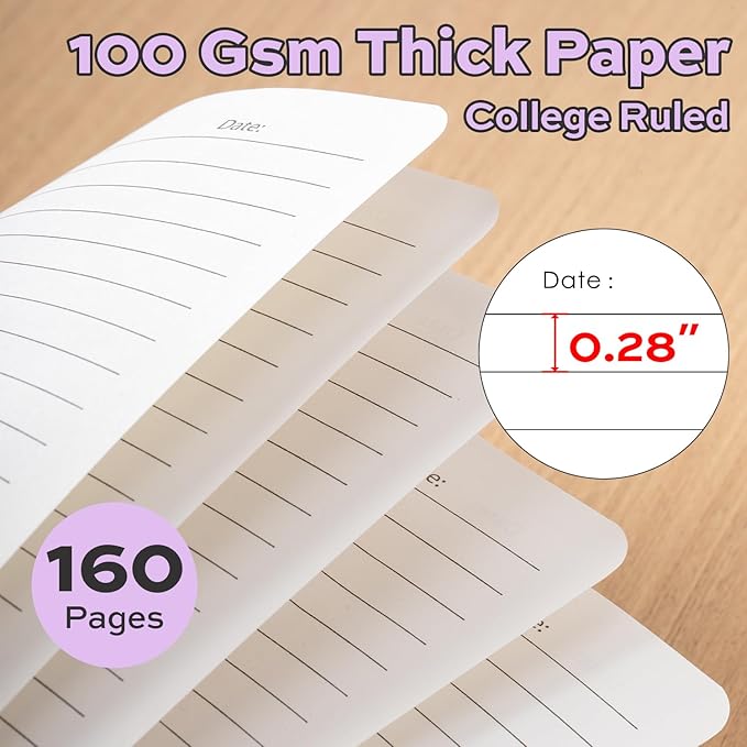 deli Purple Lined Spiral Journal Notebook, 160 Pages, A5 (5.5"x8") Hardcover Writing Notebook, College Ruled Spiral Bound Journal for Women & Men - Perfect for Work, School, Office & Note Taking