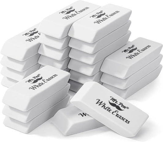 Mr. Pen- White Pencil Eraser, 24 Pack