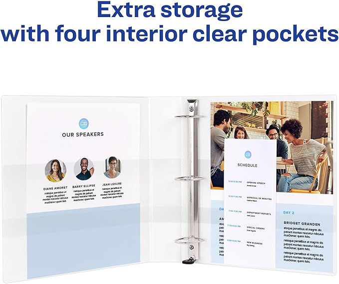 Avery Heavy-Duty View 3 Ring Binder, 1.5" One Touch EZD Rings, 1 White Binder (79195)