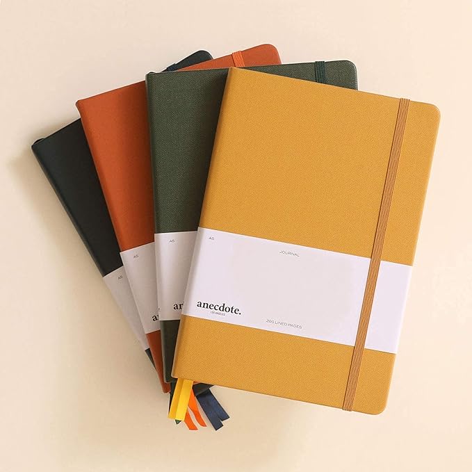 ANECDOTE. Dotted Journal Notebook, 192 Pages, A5 size: 8.3" x 5.4", Thick 100 GSM Paper, Dotted, Hardcover. Journal for Women and Men, Perfect Notebook for School, Work and Travel (Olive Green)