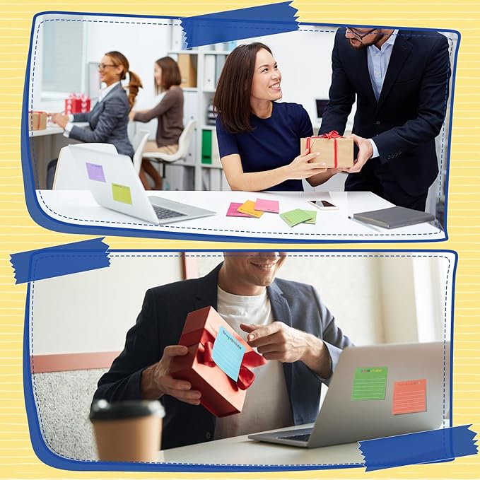Yinder 24 Pcs Inspirational Sticky Notes Cute Motivational Sticky Notes Pad End of Year Employee Appreciation Gifts Bulk for Teacher Nurse Coworkers Office Supplies 3 x 3'' (Funny,Dark Color)