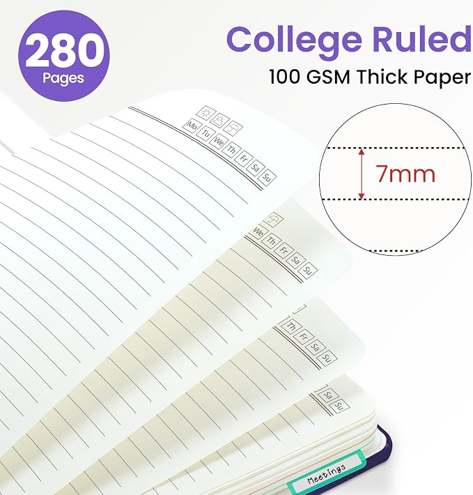 ZOTIA Large Spiral Notebooks for Work 5 Subject with Removable Dividers
