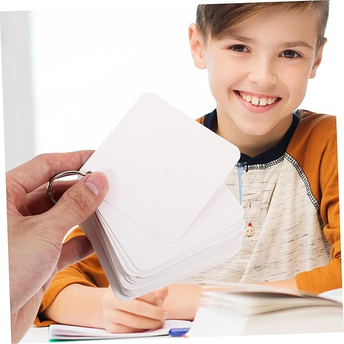 STOBOK Blank Flash Cards with Binder Rings Pre-hole Punched Notecards for Studying Note-taking and Daily Planning and Lightweight Multipurpose Notecards