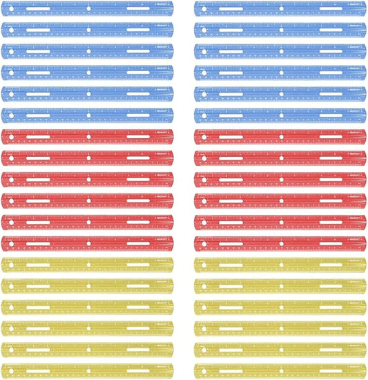 Westcott Plastic Ruler, Standard/Metric, 12" (30 Cm) Long, Assorted Translucent Colors