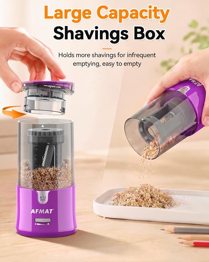 AFMAT Electric Pencil Sharpener, Plug-in Pencil Sharpener for 6-12mm Pencil