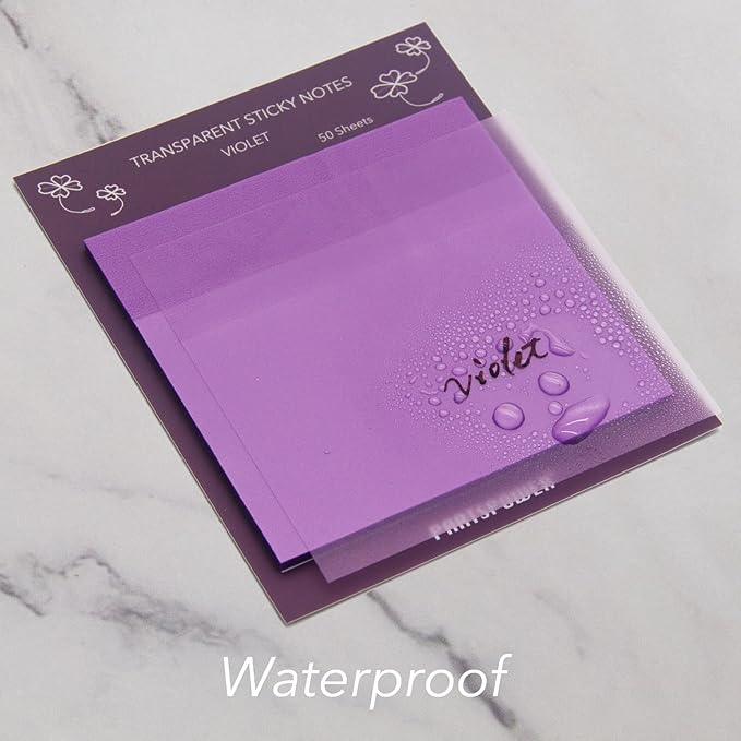 PARTSPOWER Super Transparent Sticky Notes, Jewel Tones 4 Packs 3X3 Inch See Through Annotating Sticky Notes for Annotating, Bible Study Supplies, Office School Supplies - Hot Kisses Series