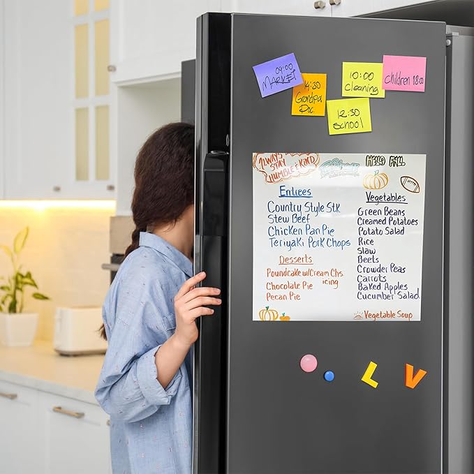 Magnetic Dry Erase Whiteboard Paper 30" x 40", Babenoun Fridge White Board on Wall for Organizer and Planner, Kitchen Refrigerator Shopping List with Marker, Magnetic Eraser and Magnets