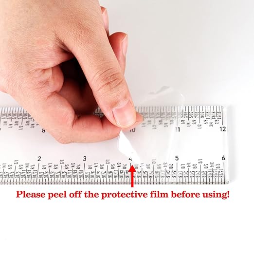 3PCS 6''/12 '' Acrylic Clear Edge Rulers T-Square Ruler, inches and Metric Zero-Centering, T Square Ruler Transparent,for Crafting Drafting and General Layout Work Art Framing & Drafting Scrapbooking