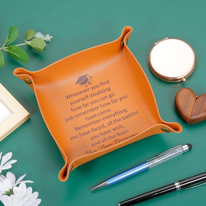 2026 Graduation Gifts for Him Her Gift for College Boys Girls Class of 2026 Gifts Bulk Graduation Gift for Men Son Best Stuff for High School Senior Night 2026 End of Year Christmas Leather Tray