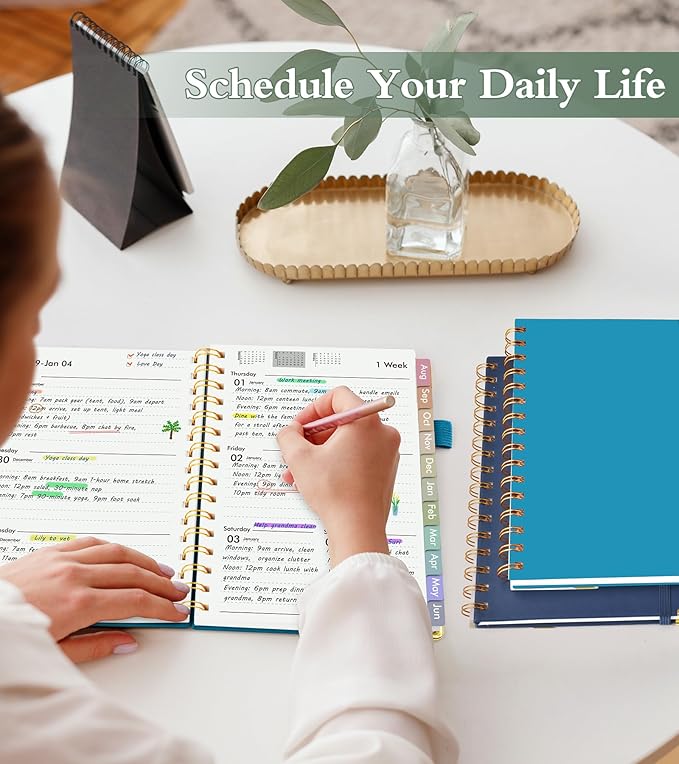 Academic Planner 2026-2027, Hardcover Weekly and Monthly Calendar Planner from July 2026 - June 2027, Daily Agenda Planners with Tabs, College School Organizer for Student Teacher, A4 (8.5" x 11"), Sky Blue
