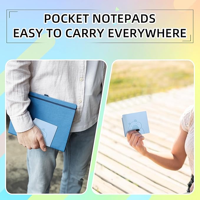 BOBO RABBIT 3 Pack Mini Blank Notebooks Pocket Sized Journal Notebook 4x4 Blank Paper 200 Pages Small Soft Leather Sketchbook Journal Cartoon Capybara Pattern for Drawing Travel Classroom Student