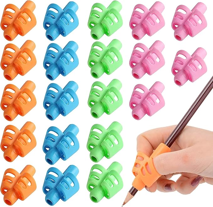 JustBlanks 40 Pcs Pencil Grips for Kids Handwriting Pencil Holder for Kids Posture Correction Writing Training for Toddlers Silicone Pencil Grip Bulk