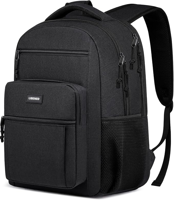 Backpack for Boys, Sturdy Backpack 36L for Boys Middle High School | 600D Water-Resistant Laptop Bag with 17.3 Inch Compartment, Ergonomic Anti-Theft Student Bookbag, Black