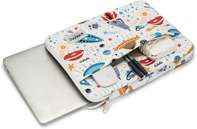 Kinmac 360° Protective Water Resistant Laptop Sleeve case Bag with Handle for MacBook Pro 14 inch,13.5 inch-13.9 inch and 14 inch Laptop(Spaceship)