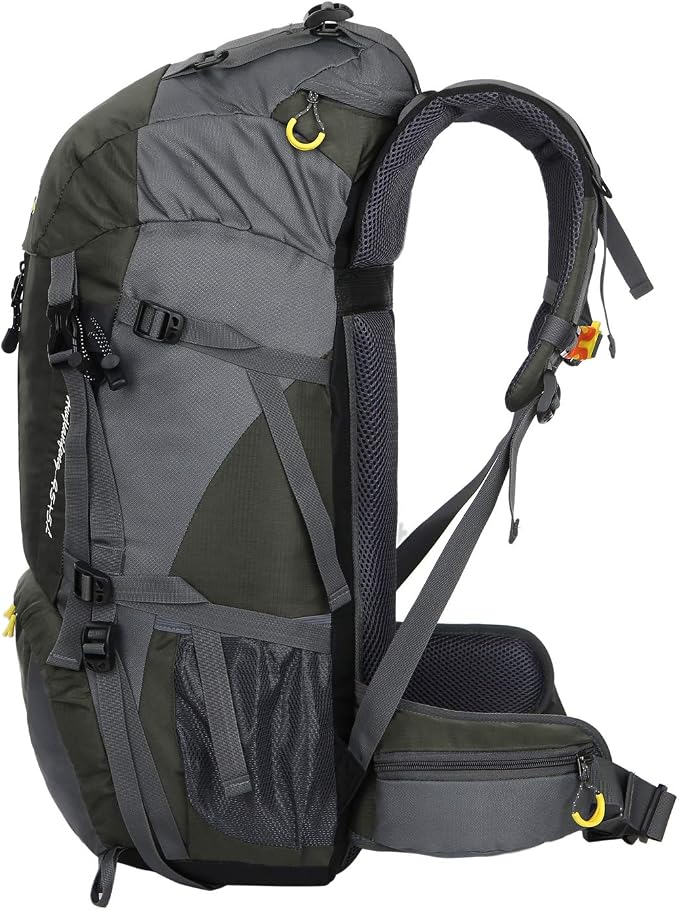 WoneNice 50L(45+5) Waterproof Hiking Backpack Outdoor Daypack w/Rain Cover