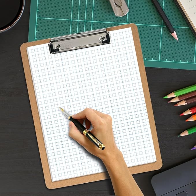 (3-Pack) Graph Paper - A4 Unpunched Grid Paper, 300Sheets / 600Pages Double Sided, 4"x4" Blue Quad Rule, 100gsm White Paper, 8.5'' x 11''