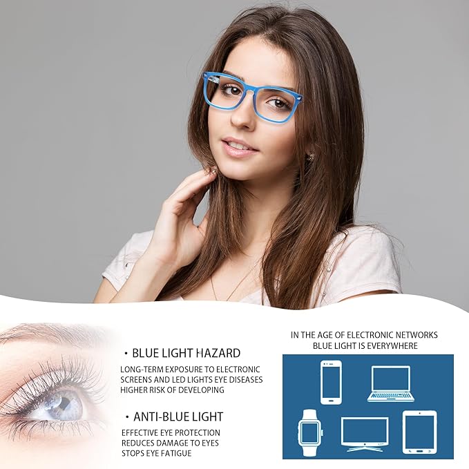 Progressive Multifocus Reading Glasses for Men and Women 4 Pack Computer Blue Light Blocking Multifocus Readers (4 Mix, 2.75, Diopters)