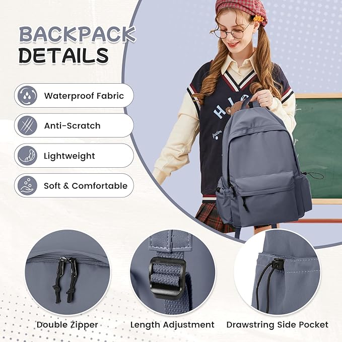 Gym Backpack for Women, Small Waterproof Lightweight Sports Yoga Travel Backpack, Dark Blue