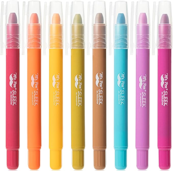 Mr. Pen- No Bleed Gel Highlighters, Dark Sunshine & Smiles, 8 Pack, Bible Highlighters and Pens No Bleed, Bible Markers for Study, Journaling, School Supplies and Accessories