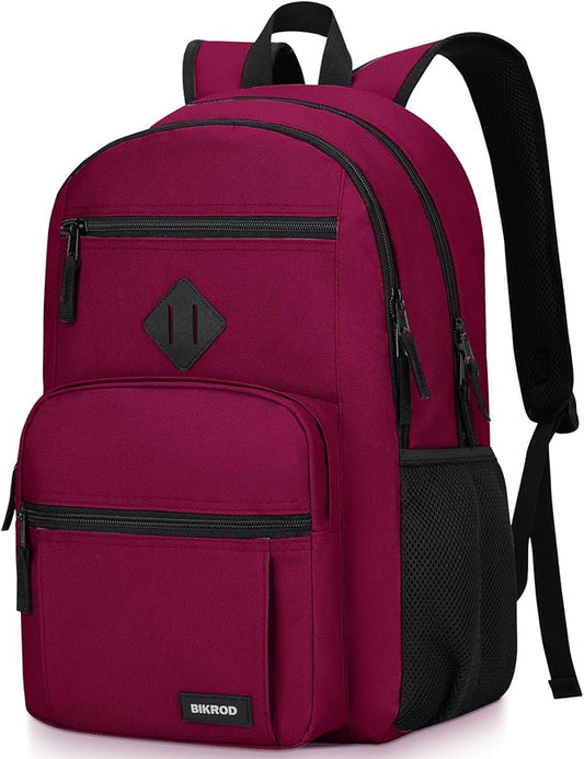 BIKROD Backpack for Girls Women, School Backpack for Teen Boys, Lightweight Casual High School Bookbag, Daily-use Travel Laptop Backpack Fits 15.6 Inch Notebook