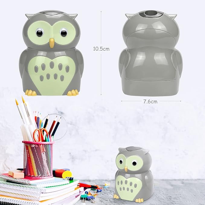 Eagle Owl Electric Pencil Sharpener, Battery Powered, Spare Blade Included