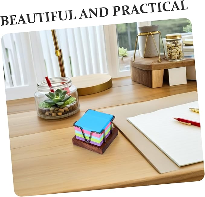 DOITOOL Capacity Note Pad Organizer Elegant Wooden Desk Holder for Office School and Home Decor Chic Stationery Storage for Memo Pads and Office Supplies