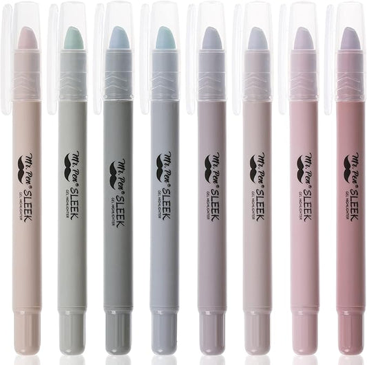 Mr. Pen- No Bleed Gel Highlighters, Dusty Colors, 8 Pack, Bible Highlighters and Pens No Bleed, Bible Markers for Study, Journaling, School Supplies and Accessories