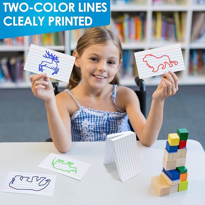 2000 Count White Index Cards 3x5, Lined Note Cards, Notecards, Study Cards, Flash Cards for Studying School Note Taking Office College Supplies, White