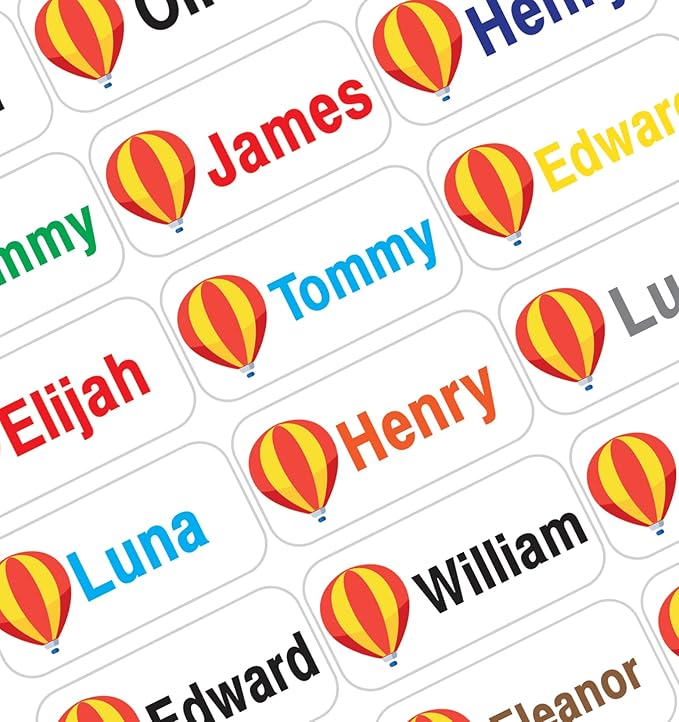 Personalized Name Labels for Kids – 60 Waterproof Peel-and-Stick Labels for Clothes, Lunch Boxes, Water Bottles, Laundry Bags – Durable, Dishwasher & Microwave Safe, Perfect for Camp, Daycare, School