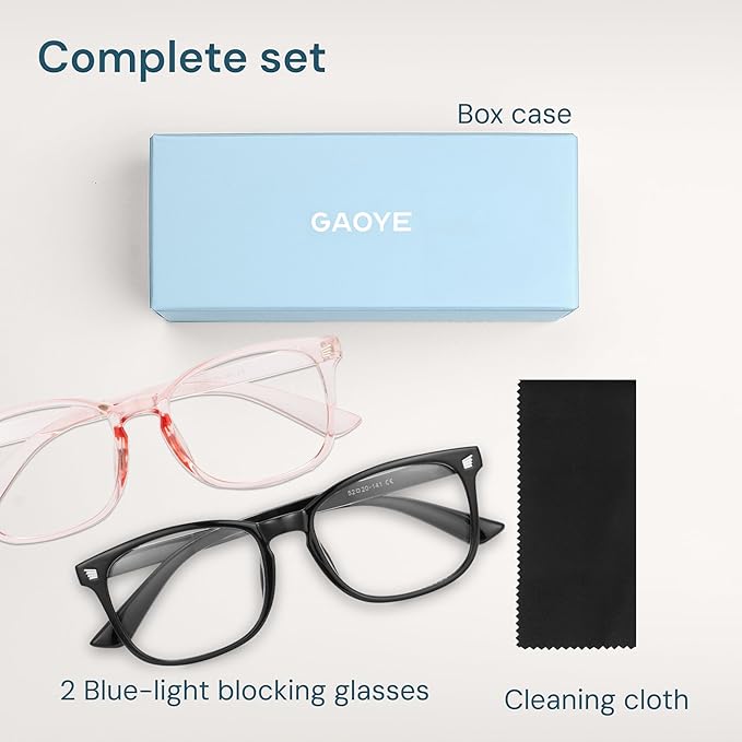 Gaoye Eyewear Frames for Men - Blue Light Blocking Square Glasses, Anti UV Ray Computer Gaming, Blue Blockers for Women