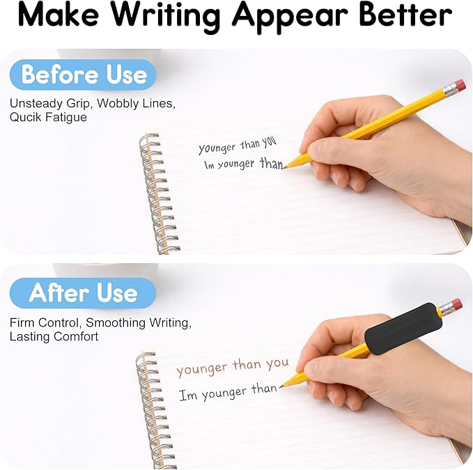 5-Pack Weighted Pencil Grips, Handwriting Aid for Children, Elderly, or Special Needs (Color 1)