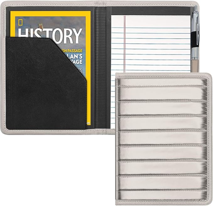 Padfolio/Portfolio Binder, Mini Padfolio Portfolio Binder 5 x 8 Legal Writing Pad, A5 Document Organizer Folder for Men Women,Gold