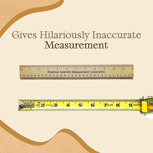 Trick Ruler, 2-Piece Novelty Rulers, Size Enhancement Prank, 33% Bigger, Wooden, 9 inches