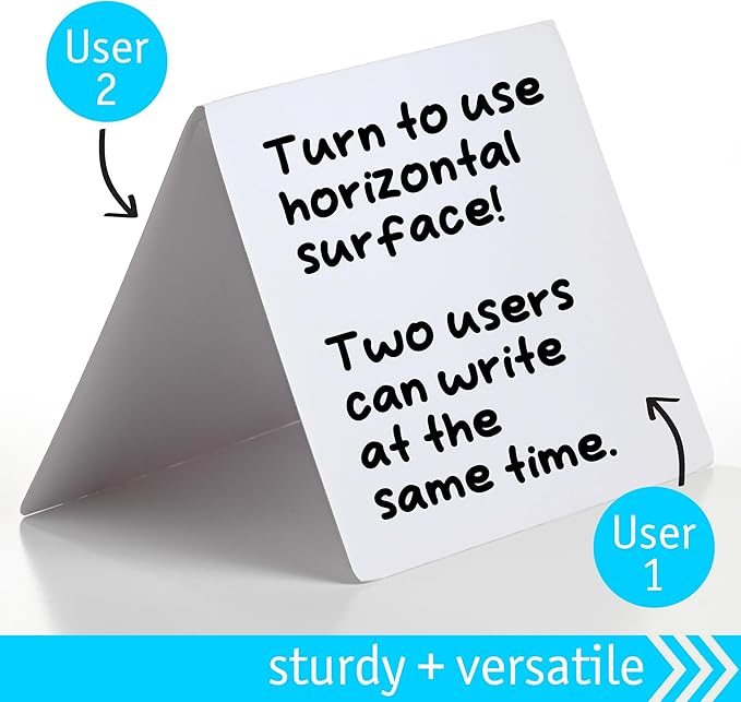 Dry Erase White Board, Foldable Double Sided Magnetic 9x12 in. Small Desktop Size