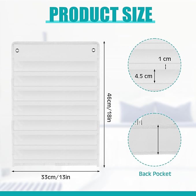 Outus 4 Pcs Magnetic Pocket Chart Standard Classroom with 40 Pcs Dry Erase Cards for Daily Schedule Class Demonstrations Office Home Activities (White)