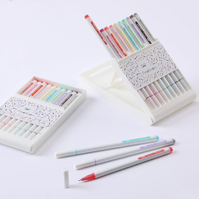Mr. Pen- Colored Fineliner Pens with Stand, 10 Pack, Fine Point, Smooth Bible Journaling Pens for Detailed Drawing, Note-Taking, Coloring, Sketching, Planning & Art Projects, School Supplies