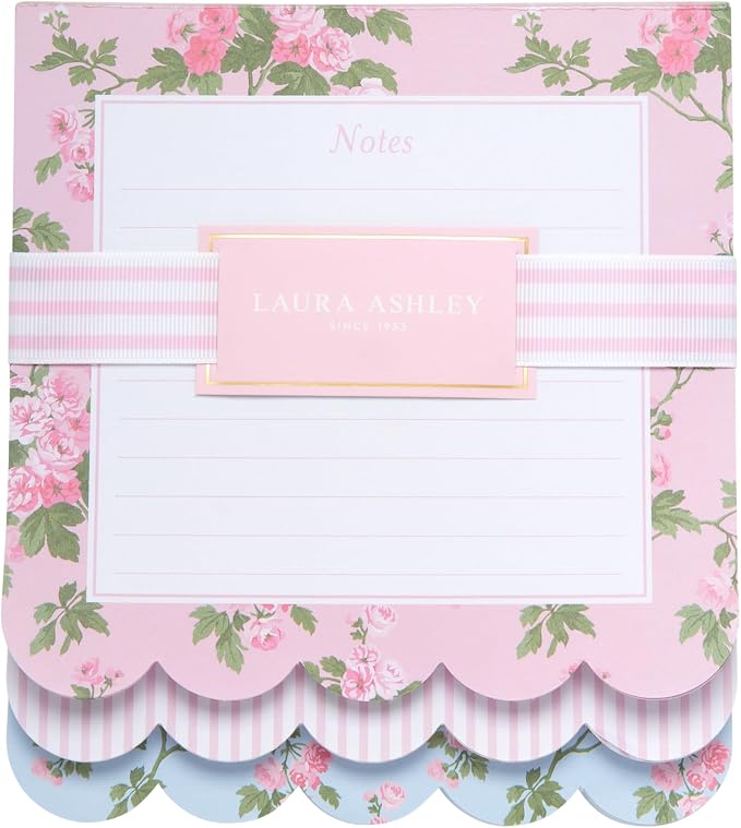 Laura Ashley 3-in-1 Layered Notepad 6.5x7.5 in 150 Lined Tear-Off Sheets