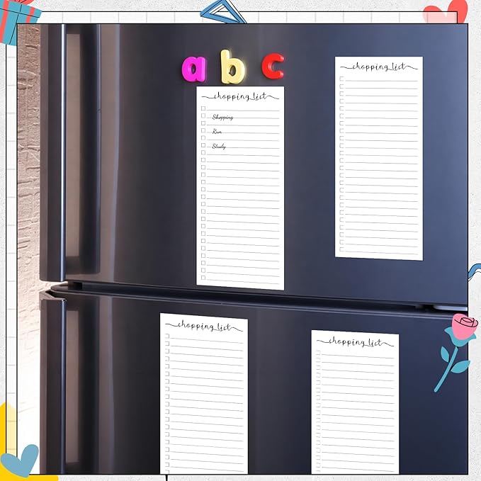 Censen 10 Pack 500 Sheets Shopping List Notes Daily Checklist Notepads with 50 Sheets Each Undated Memo Pad Color Block Shopping List Pad Weekly Plan Notepad Organizer Planners(White)
