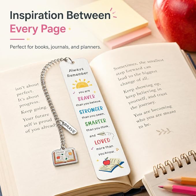 Back to School Supplies for Teen Girls Boys, Bookmarks for Kids, 5th 6th Grade Back to Middle School Gifts for Students First Day of Schools Book Marks for Reading Kids Dorm Room Essentials