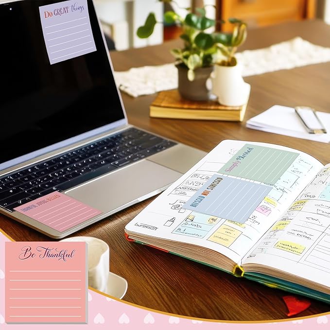 Yinder 24 Pcs Inspirational Sticky Notes Cute Motivational Sticky Notes Pad End of Year Employee Appreciation Gifts Bulk for Teacher Nurse Coworkers Office Supplies 3 x 3'' (Bible,Aesthetics)