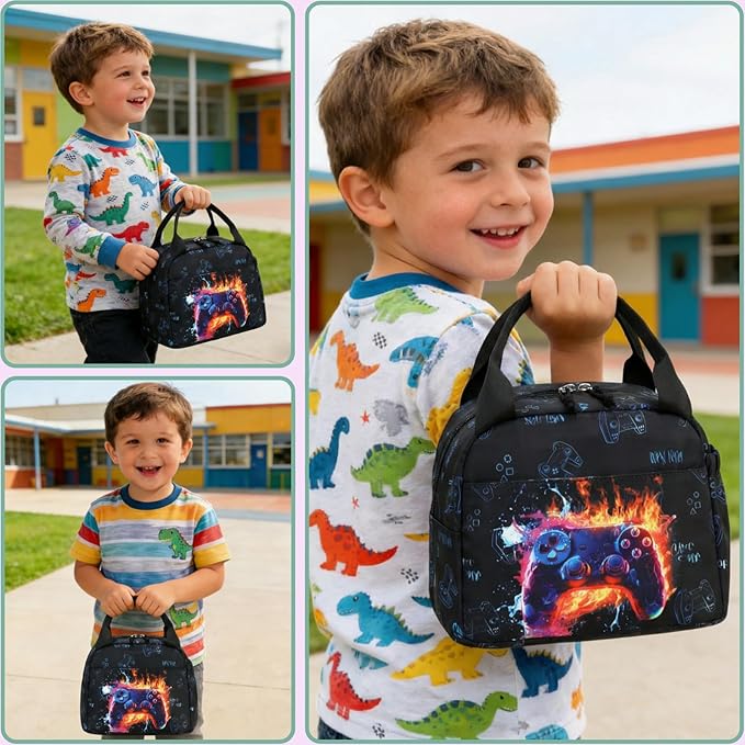 CAMTOP Boys Lunch Box Kids Insulated Lunch Bag Kids Cute Lunchbox for Boys Loncheras Para Niños