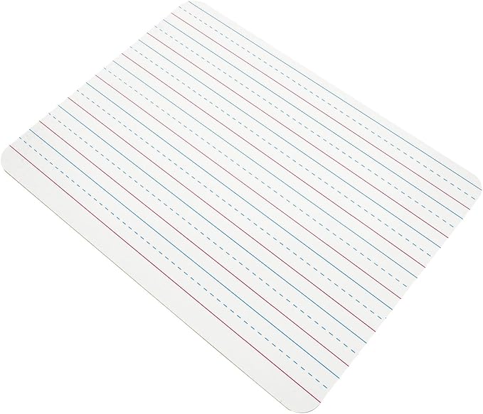Double Sided Dry Erase Board 12x18 Inch with Lined Grid and Plain Surface, Small Whiteboard for Office and Classroom Use, Personal Portable Writing Board for Meetings and Study
