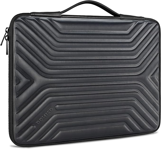DOMISO 15.6 Inch Laptop Sleeve Case, Shockproof Waterproof Soft EVA Protective Bag with Handle, Lightweight Carrying Case for MacBook, Dell, HP, Lenovo, ASUS, Black