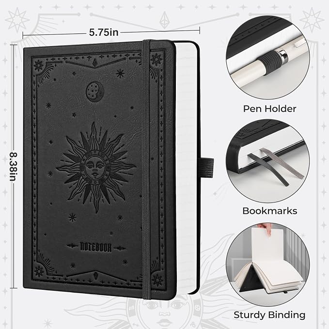 EMSHOI Lined Journal Notebook, 320 Numbered Pages, A5 Size (5.7'' x 8.3'')