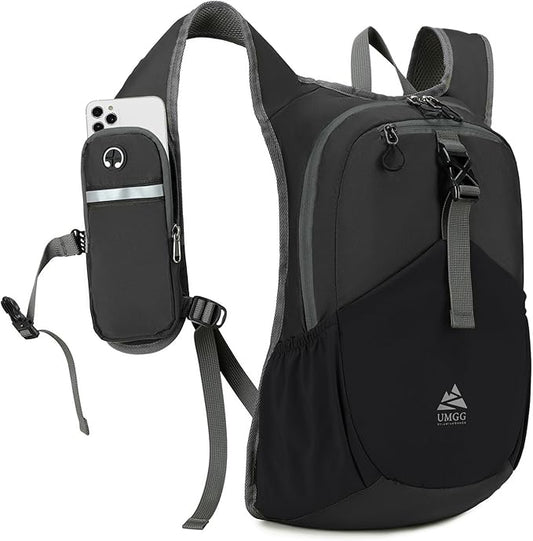 15L Small Hiking Backpack for Men Women Lightweight Packable Backpack Foldable Casual Daypack for Camping Travel Outdoor, Black