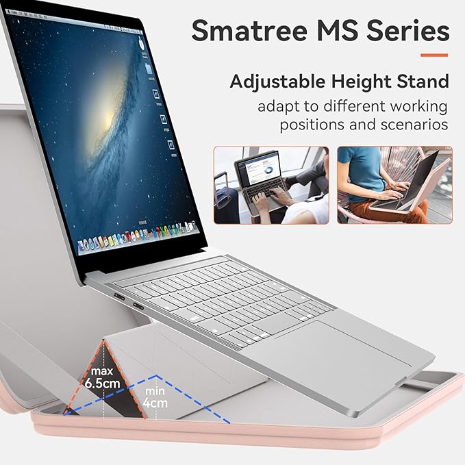 Smatree MS98 Hard EVA Protective Sleeve Case with Stand Compatible for 16 inch ASUS Vivobook Pro 16X OLED M7600, for 16 inch ASUS ExpertBook B5 Flip OLED B5602F/B5 OLED B5602, Pink