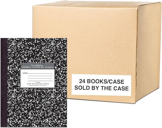 ROARING SPRING Signature Collection Composition Notebook, 24 Books, Hardcover, Unruled 20# Premium Plain Paper, 80 Sheets/160 Pages, 10.25" x 7.88", Made in USA