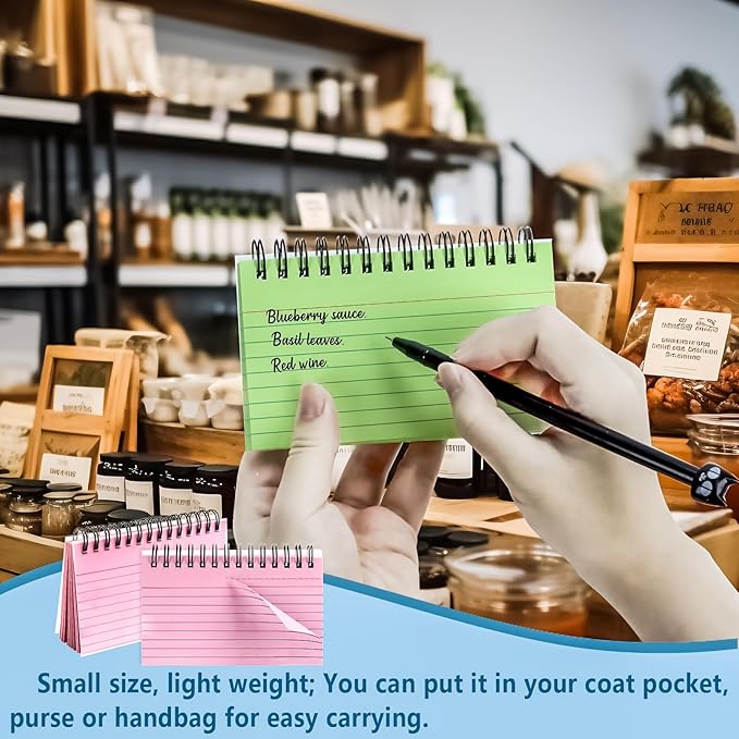 Colorful 250 Pcs Spiral Index Cards 3x5 Inch Flash Cards with Ring Lined Note Card Book Flashcards, Colored Ruled Card Pad Index Note Books 3 x 5 Notecards for Studying School Supply College