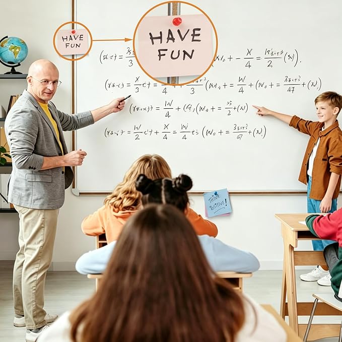 Large Magnetic White Board for Wall,Aluminum & Cork Strip Frame Whiteboard for Office,Presentation Dry Erase Board Wall Mount,Large Whiteboard for School Classroom Huge Whiteboards (60" W x 48" H)