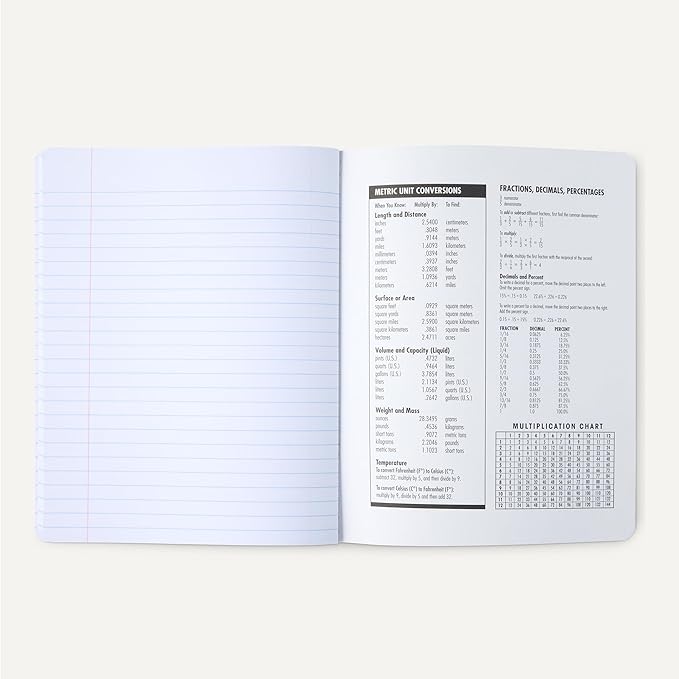 Amazon Basics Composition Notebook, Wide Ruled, 100 Sheets, 9.75" x 7.5", Marble Black, 12-Pack